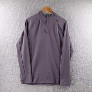 Unrl Mens Gray Athletic Fit Quarter Zip Long Sleeve Pullover Size M Performance